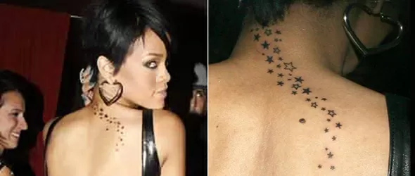 Риана си татуира падащи звезди