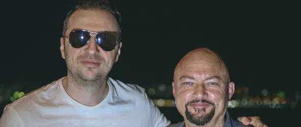 Васко Катинчаров в компанията на Geoff Tate и Hed Pe