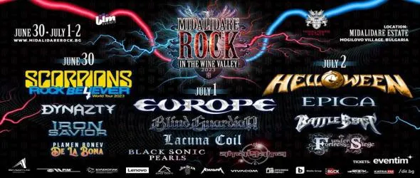 Броени дни до Midalidare Rock In The Wine Valley 2023. Виж целия лайн-ъп