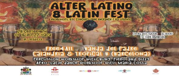 Пъстър музикален афиш на 8(ocho) Latín Fest - edition: Alter Latino